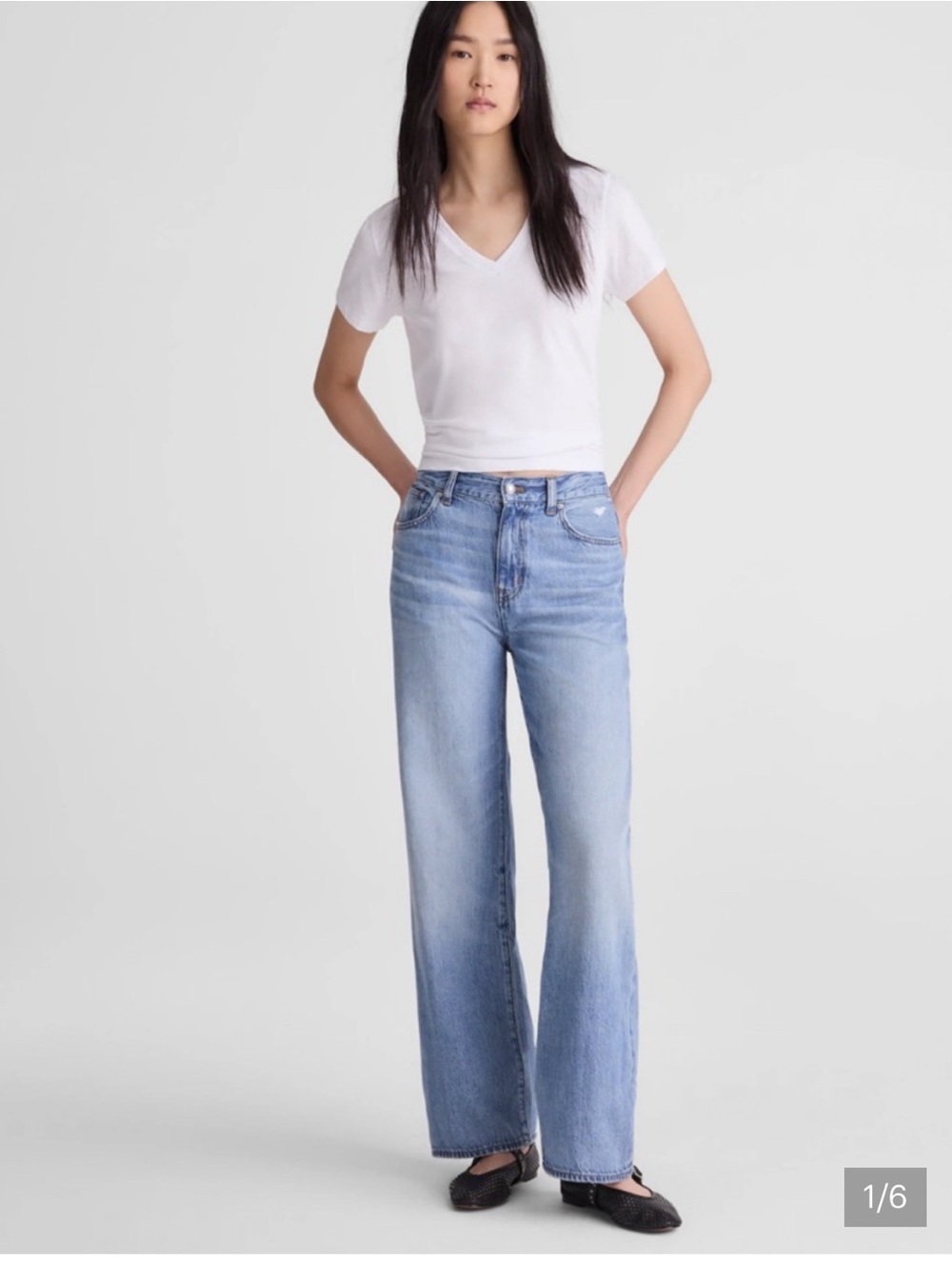 Madewell The Perfect Vintage Wide-Leg Jean in Airy Denim